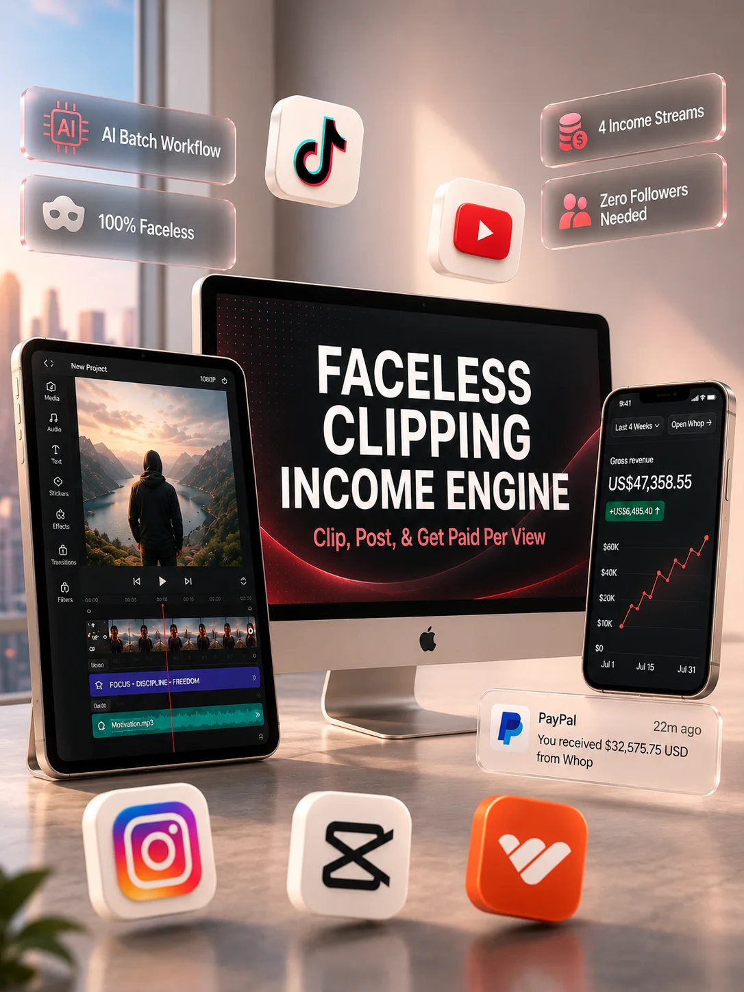 Faceless Clipping Income Engine product image (1)