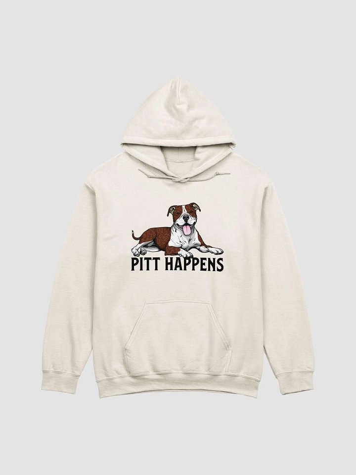 Pitt Happens Hooded Sweatshirt of a Pitbull Terrier(Brindle) | Funny Hoodie for Pittie and Staffy Paw-rents product image (1)