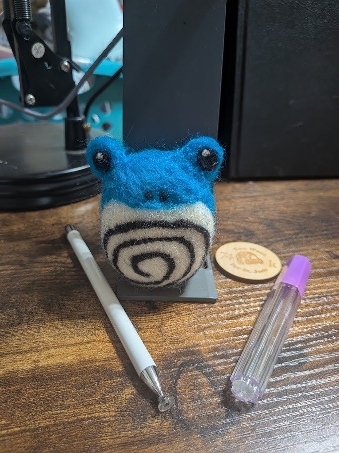 Needle Felted Poliwhirl Desk Buddy product image (3)