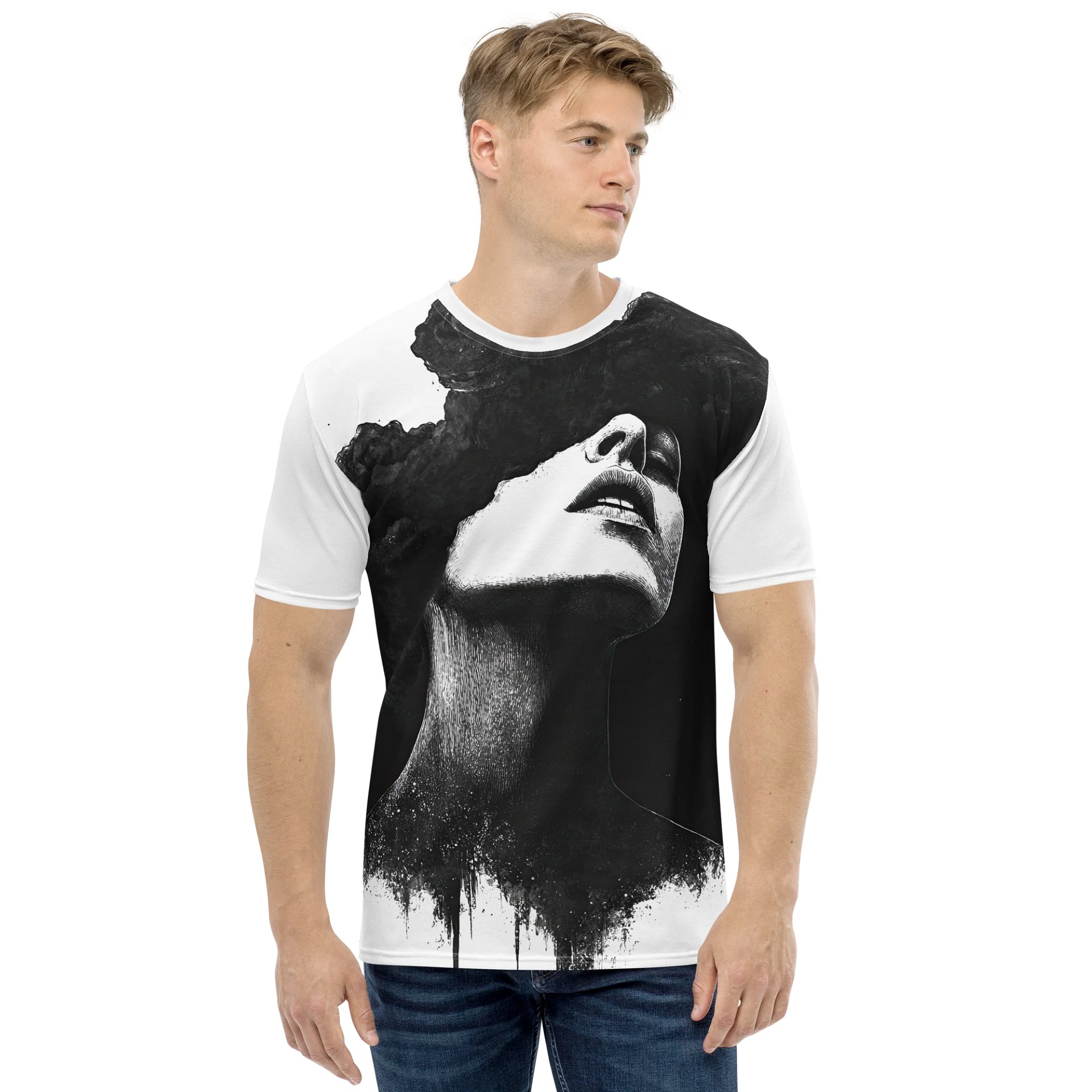 Monochrome Phantom Face All-Over Print T-Shirt product image (1)