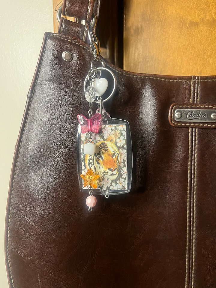 A Tiger Among The Flowers Deluxe Bag Charm product image (1)