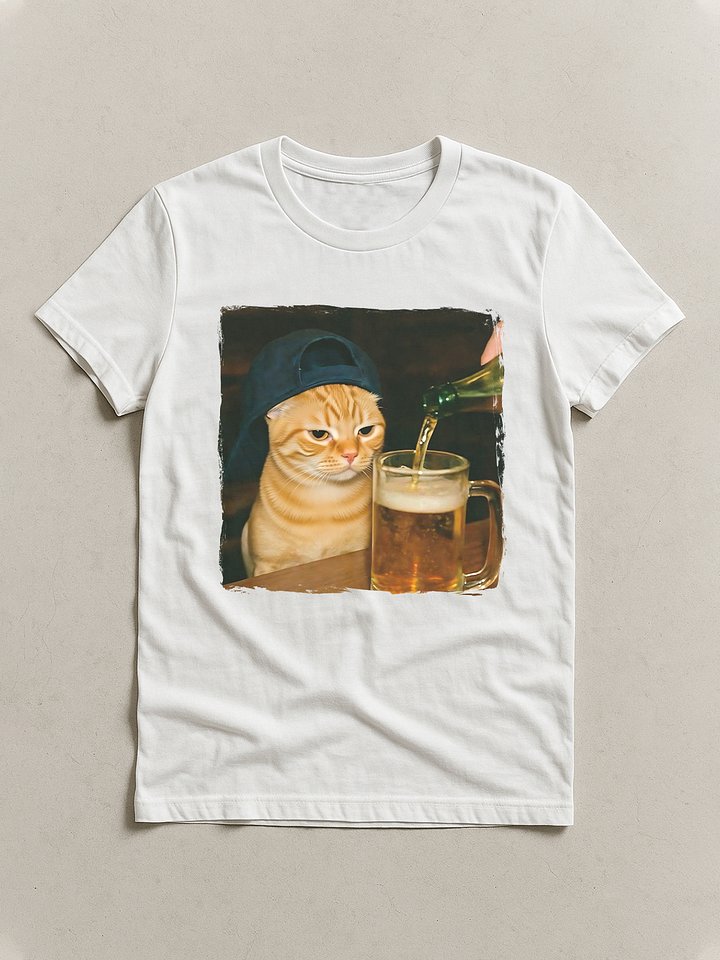 Funny Drunk sad Cat T-shirt product image (1)