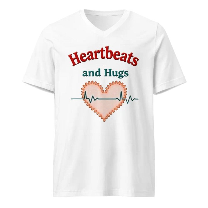 Heartbeats and Hugs V-Neck Tee product image (5)