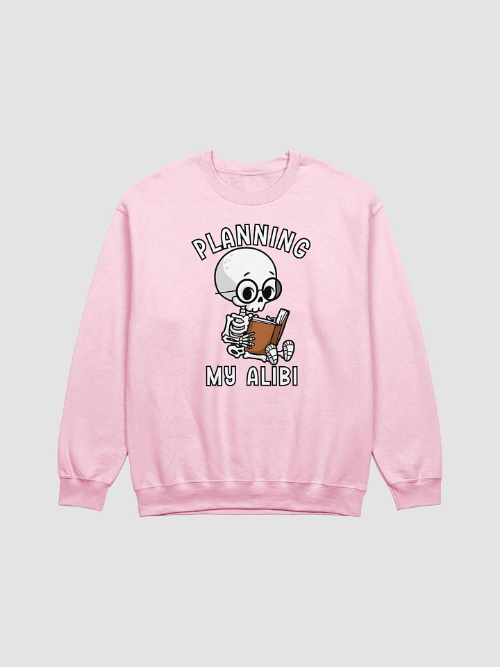 Cute Skeleton Planning An Alibi Halloween True Crime Podcast Sweatshirt product image (2)