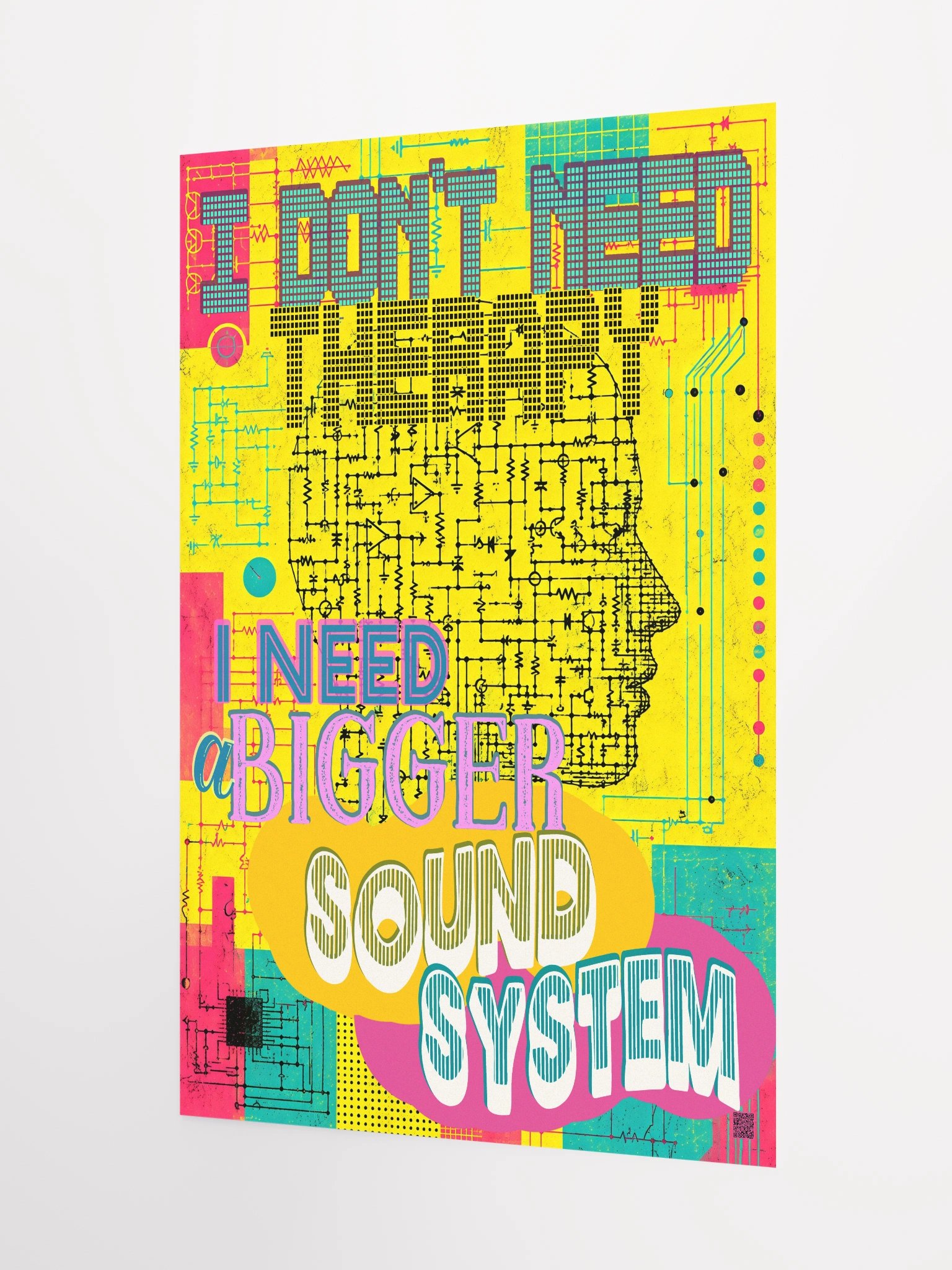 I DONT NEED THERAPY, I NEED A BIGGER SOUND SYSTEM, by Frank Fonik, Techno EDM Matte Paper Poster product image (2)
