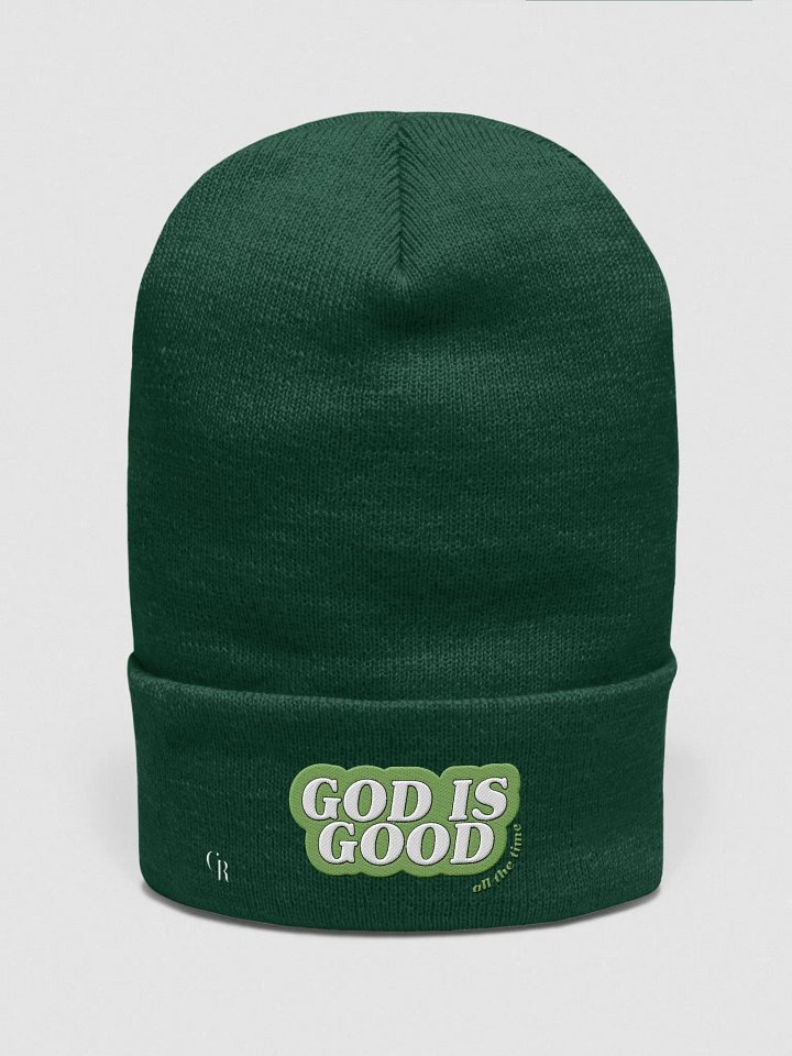 GREEN God is Good Beanie product image (1)