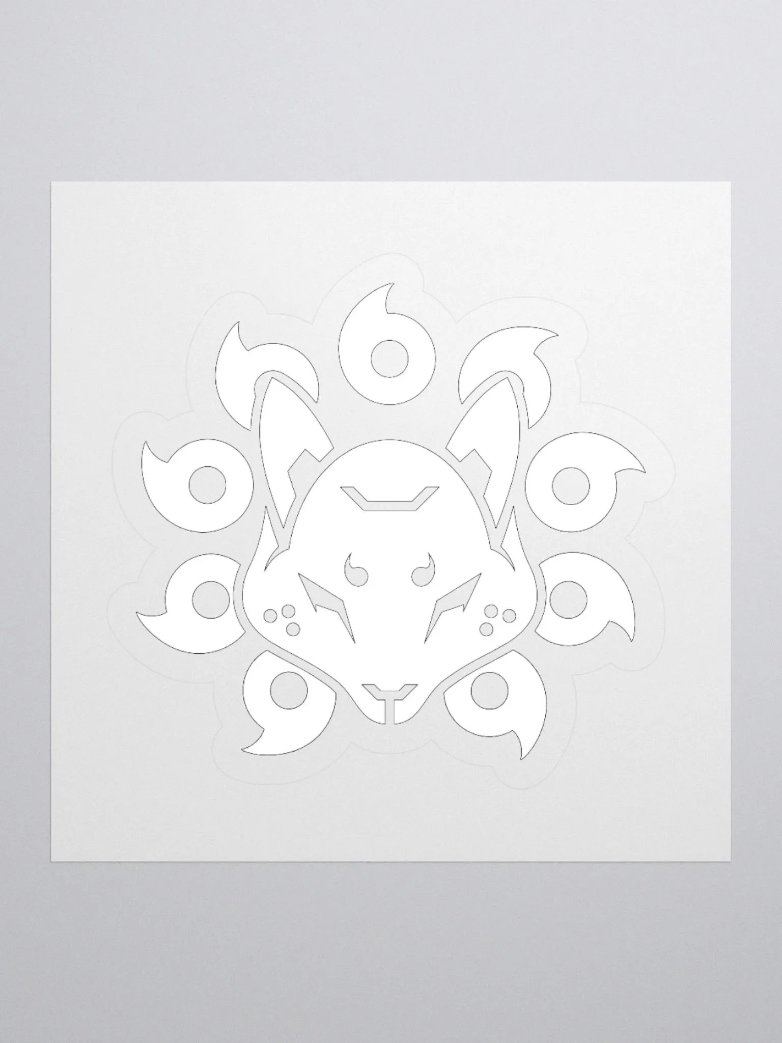 Project Kitsune Logo Sticker (White) product image (1)