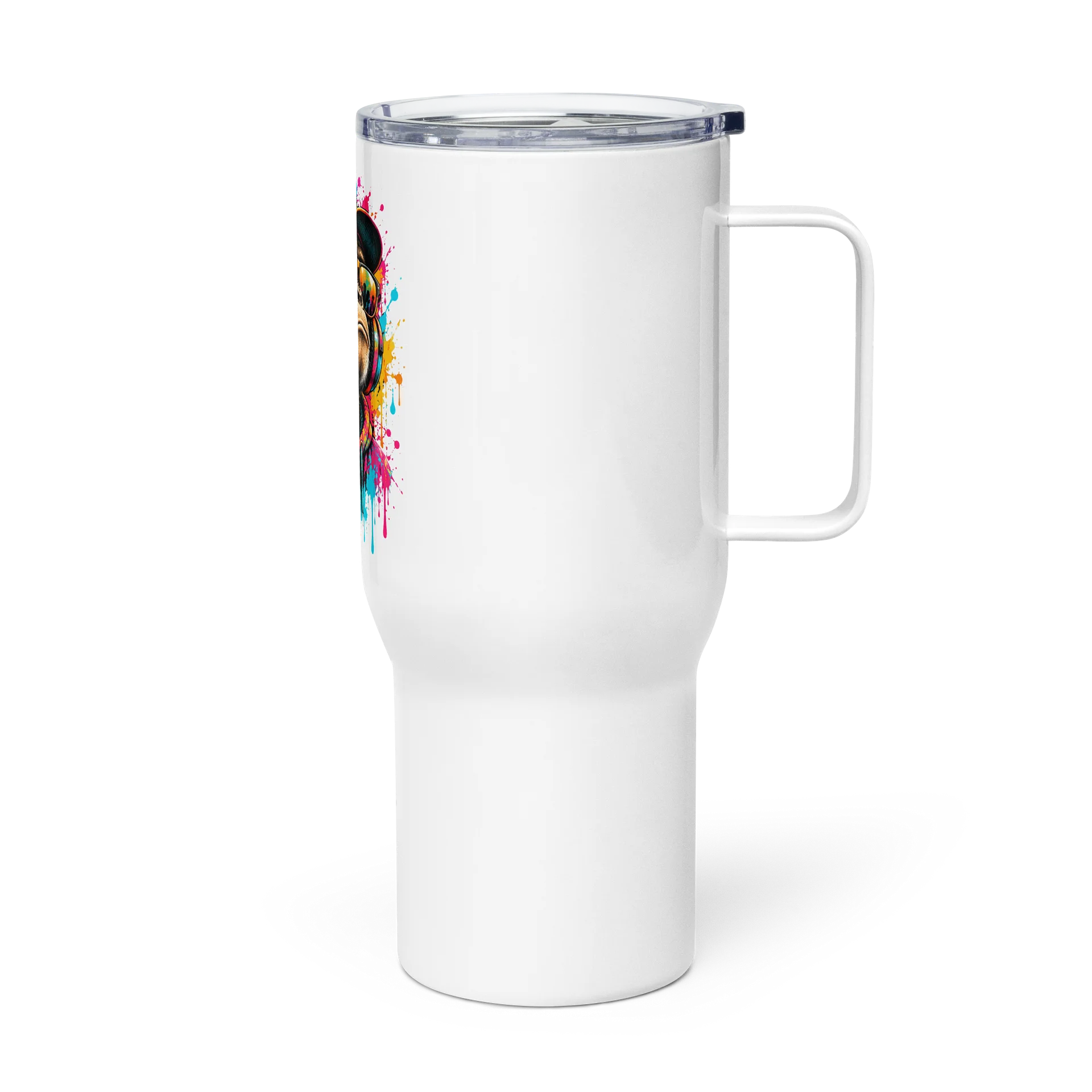 Bassline – Neon Street Art Chimp Travel Mug product image (4)