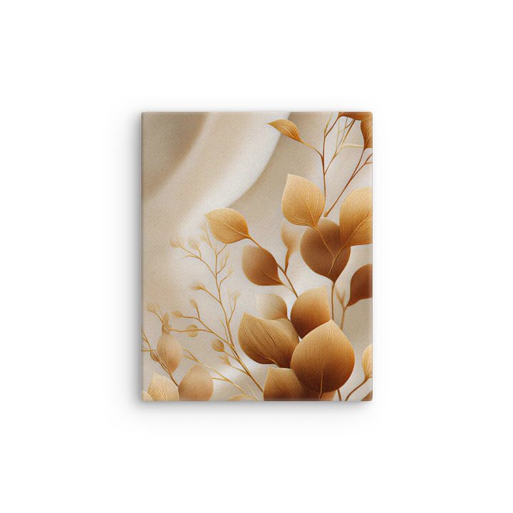 Golden Serenity – Abstract Botanical Wall Art in Warm Beige and Gold product image (12)