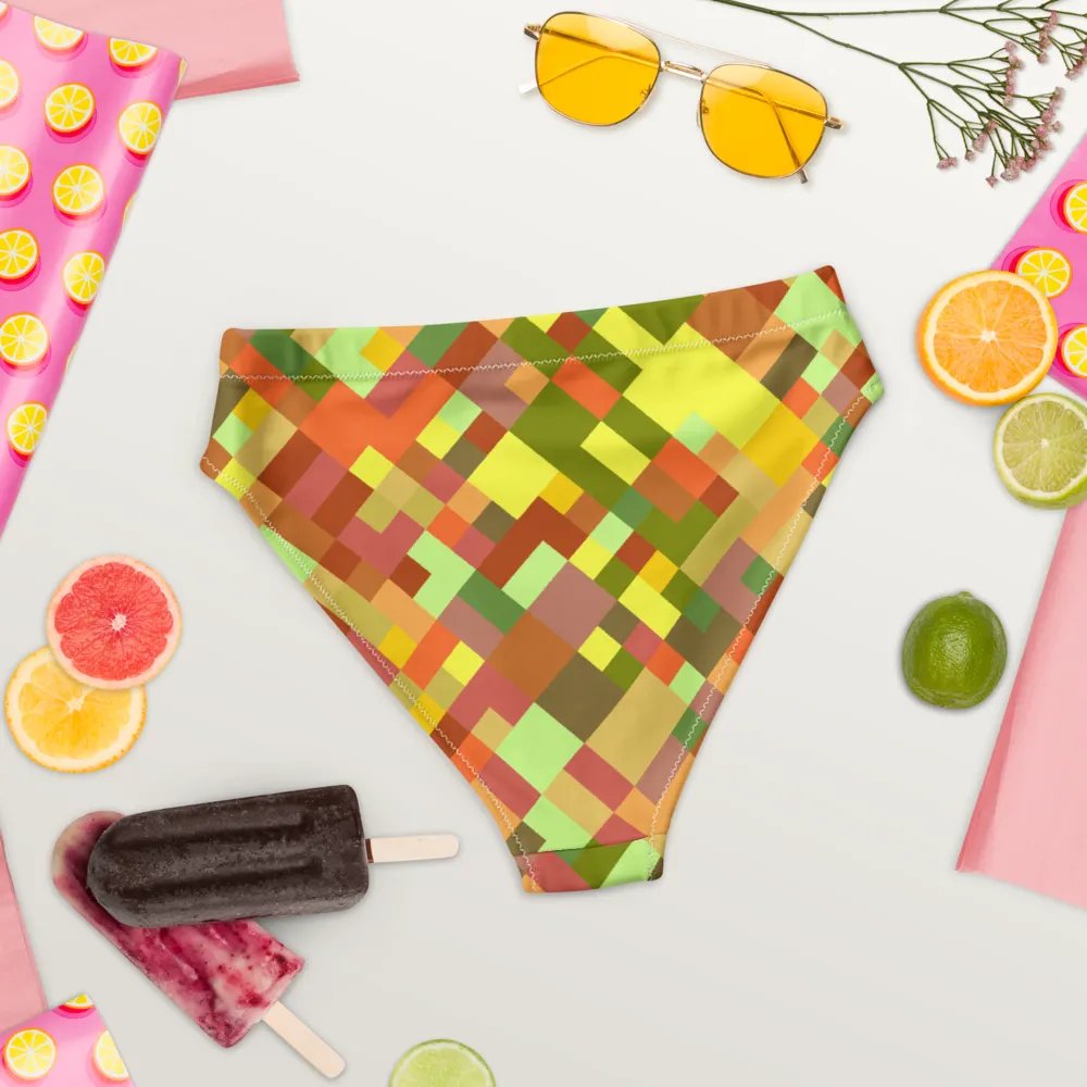 Colorful Mosaic Pattern Design High Waisted Bikini Bottom - v2 product image (4)