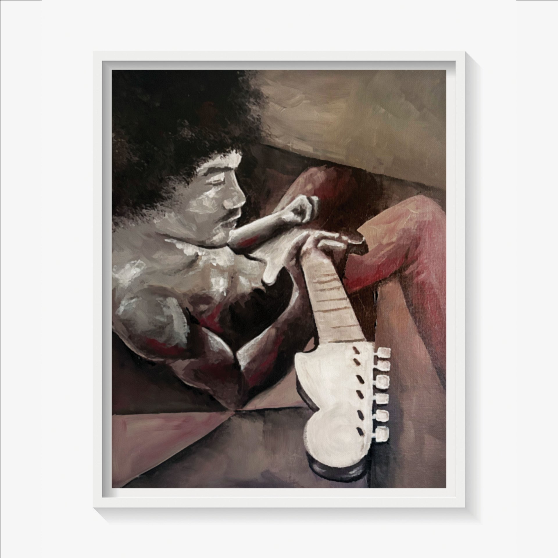 Grey Guitar Print product image (1)