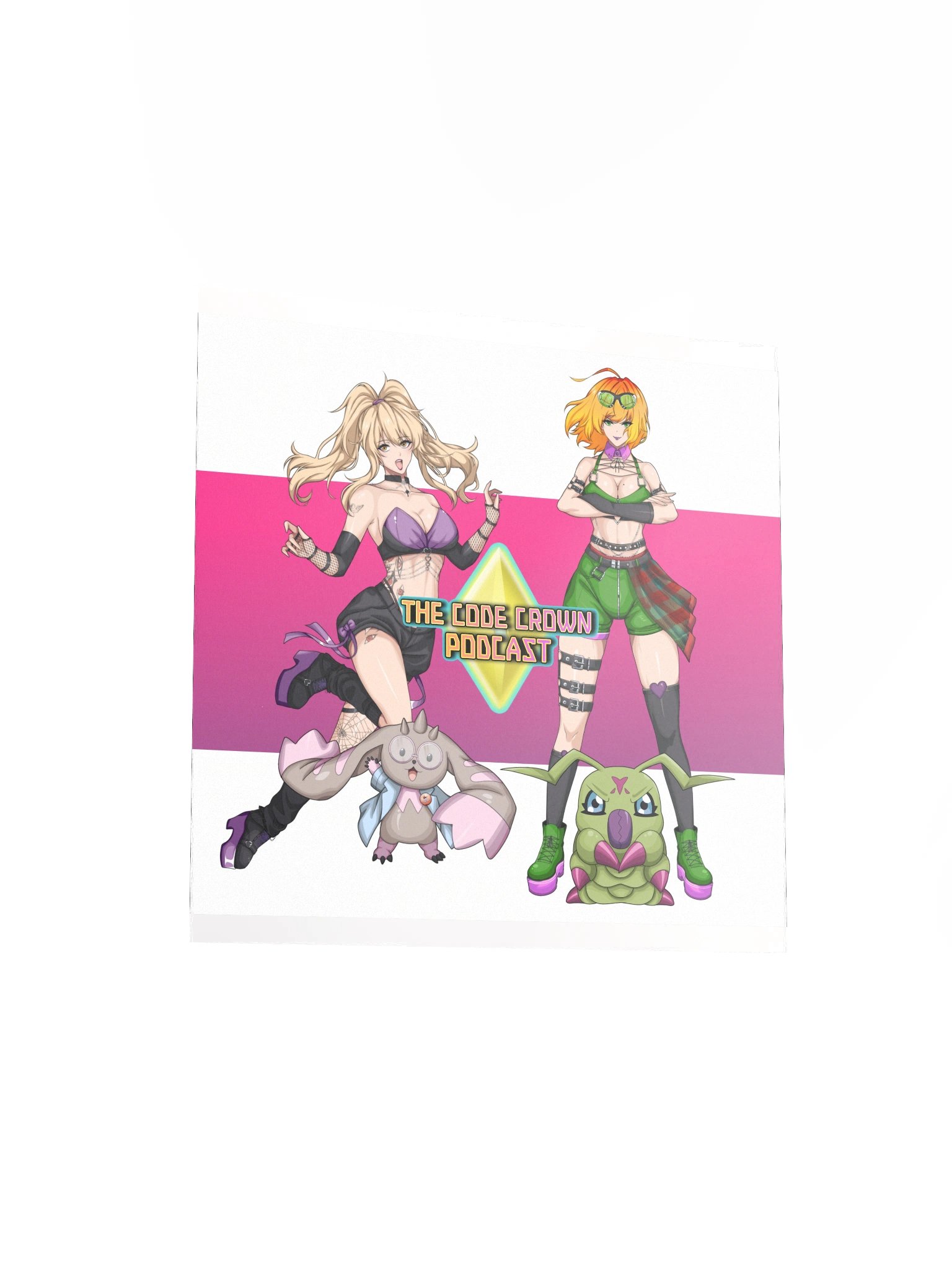 AJ and Meg w/ Logo Square Print product image (5)