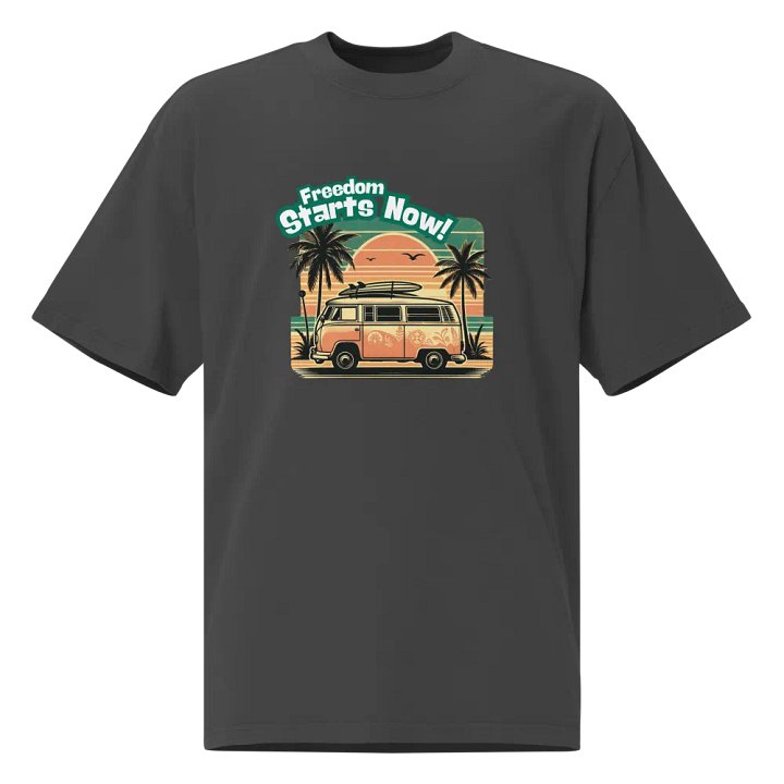 AS Colour Premium Oversized Faded T-Shirt |AI Design travel freedom starts now product image (1)