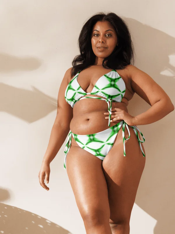 Green Geometric Pulse – String Bikini Eco-Chic Geometric Bikini Set product image (7)
