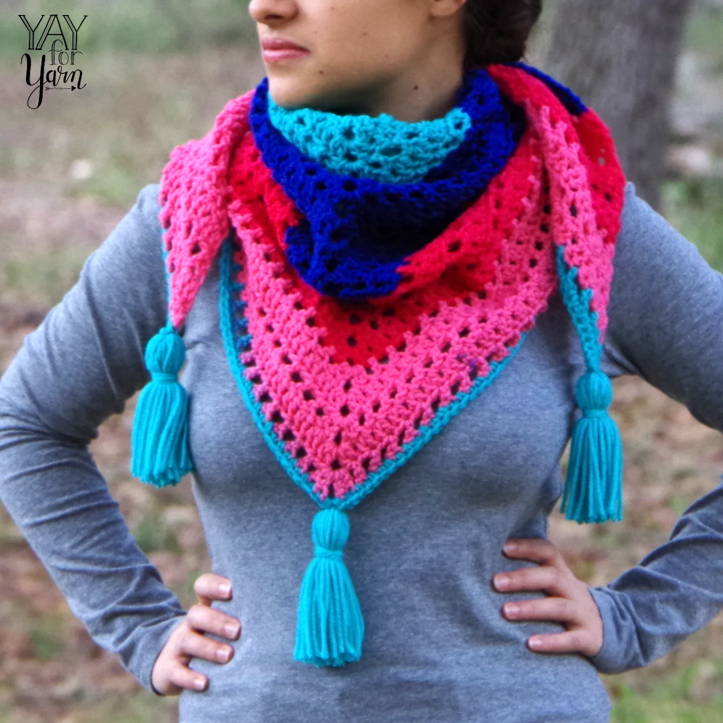 Candy Shop Shawl - Women's Triangle Shawl PDF Crochet Pattern & Video Tutorial product image (5)