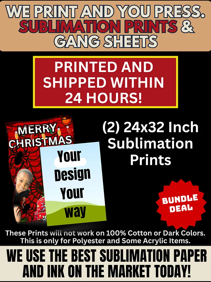 (3) Non Members Only 22 x 34 Inch Sublimation Holiday Santa Sack Templates product image (2)