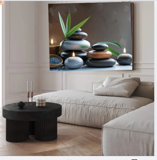 Zen Stones Relaxing Massage Atmosphere Bathroom Wall Art product image (2)
