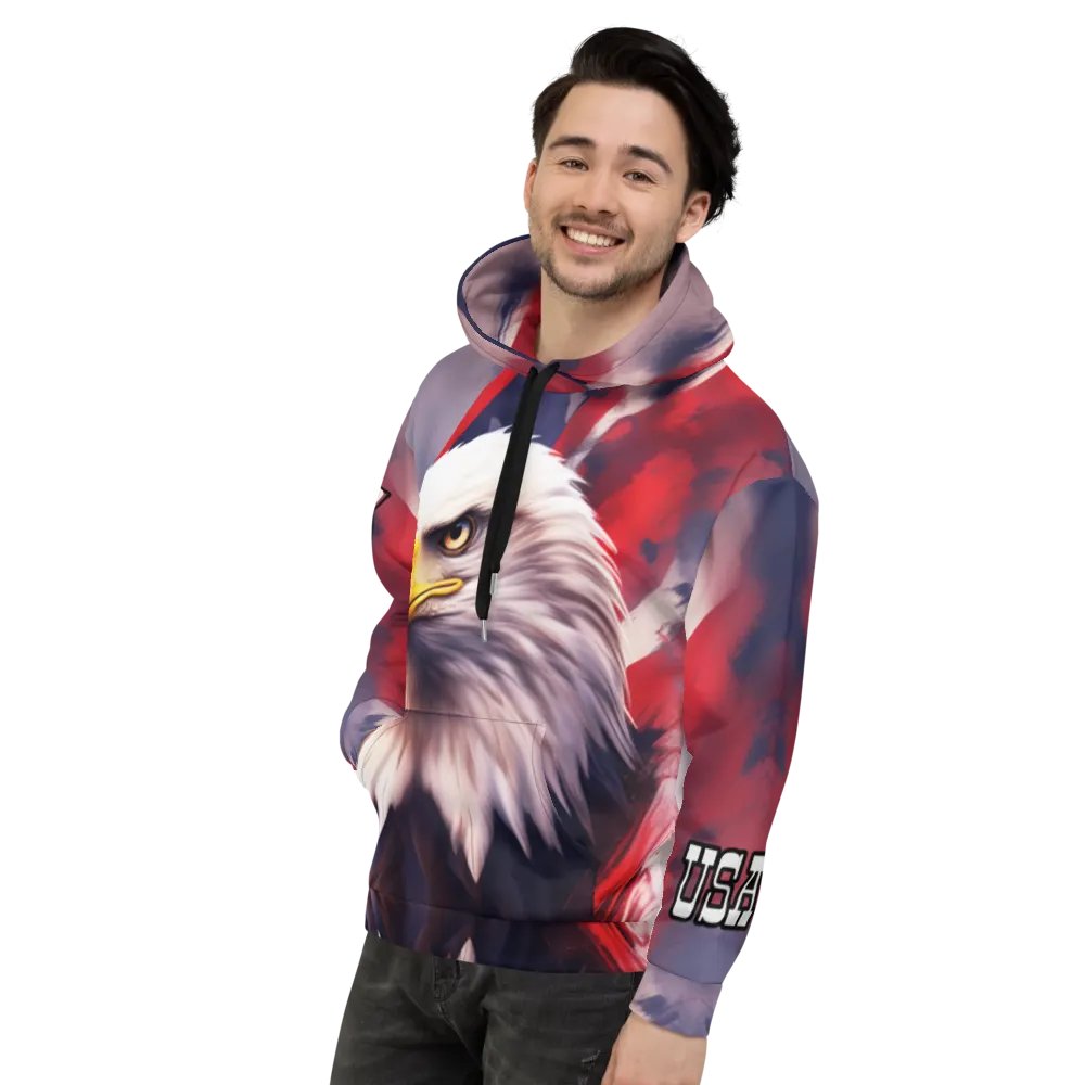Streetwear Bold Eagel /All-over Print Recycled Unisex Hoodie by Sublicolor product image (3)