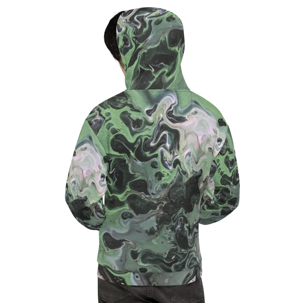 Metallic Green Fluid Acrylic All-Over Print Hoodie product image (2)