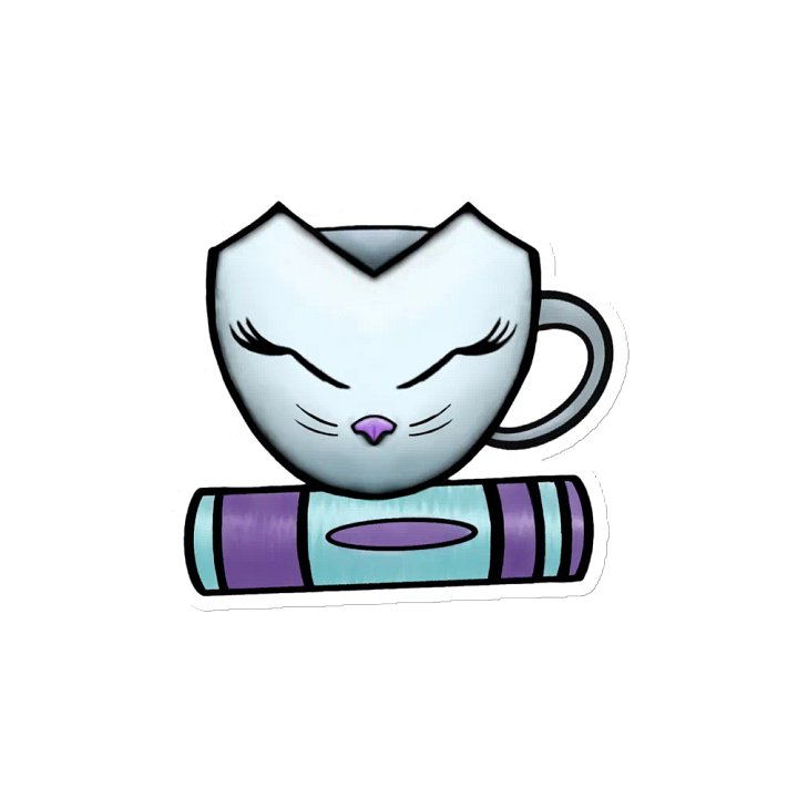 Cat Cup & Book | Die-Cut Magnet product image (2)