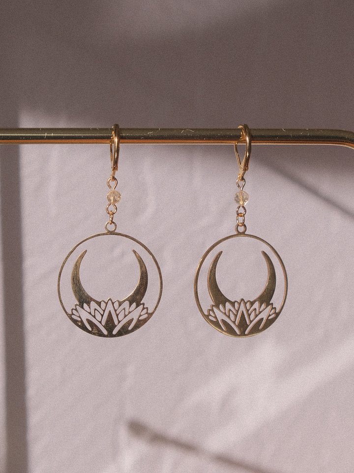 Lotus moon - Citrine earrings product image (1)