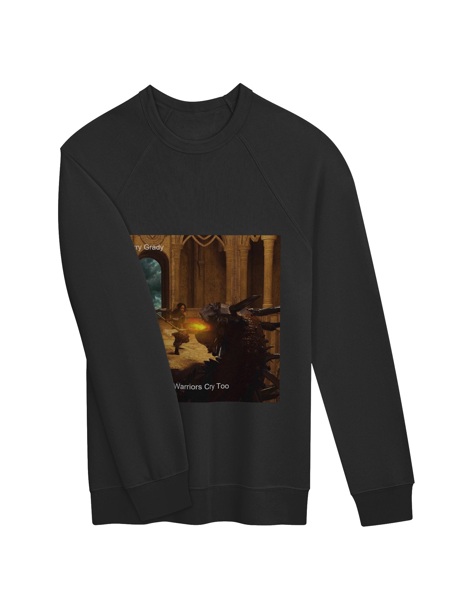'Elven Stories - Warriors Cry Too' - Unisex Raglan Sweatshirt product image (3)