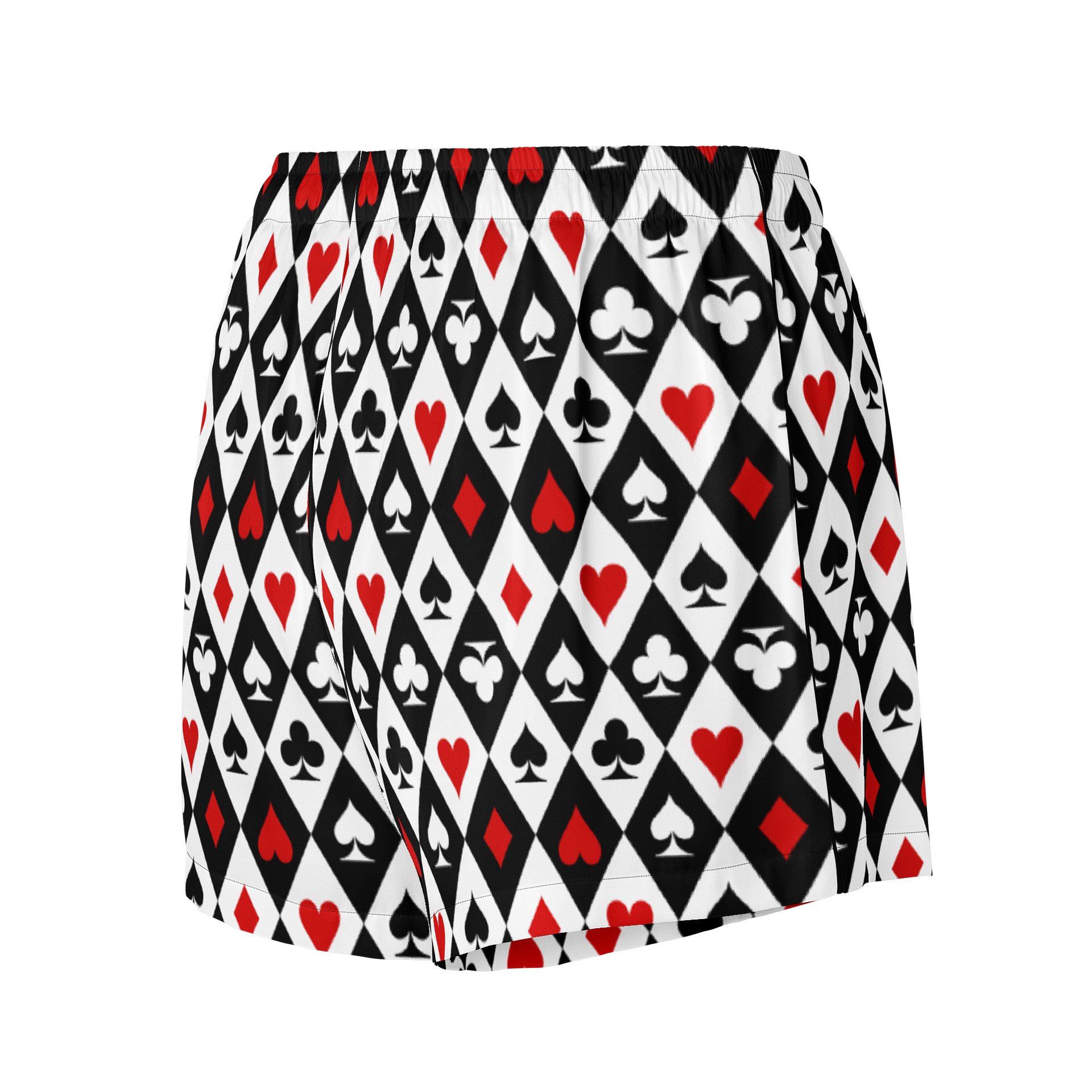Retro Playing Card Suits Argyle All-Over Print Pajama Shorts product image (5)