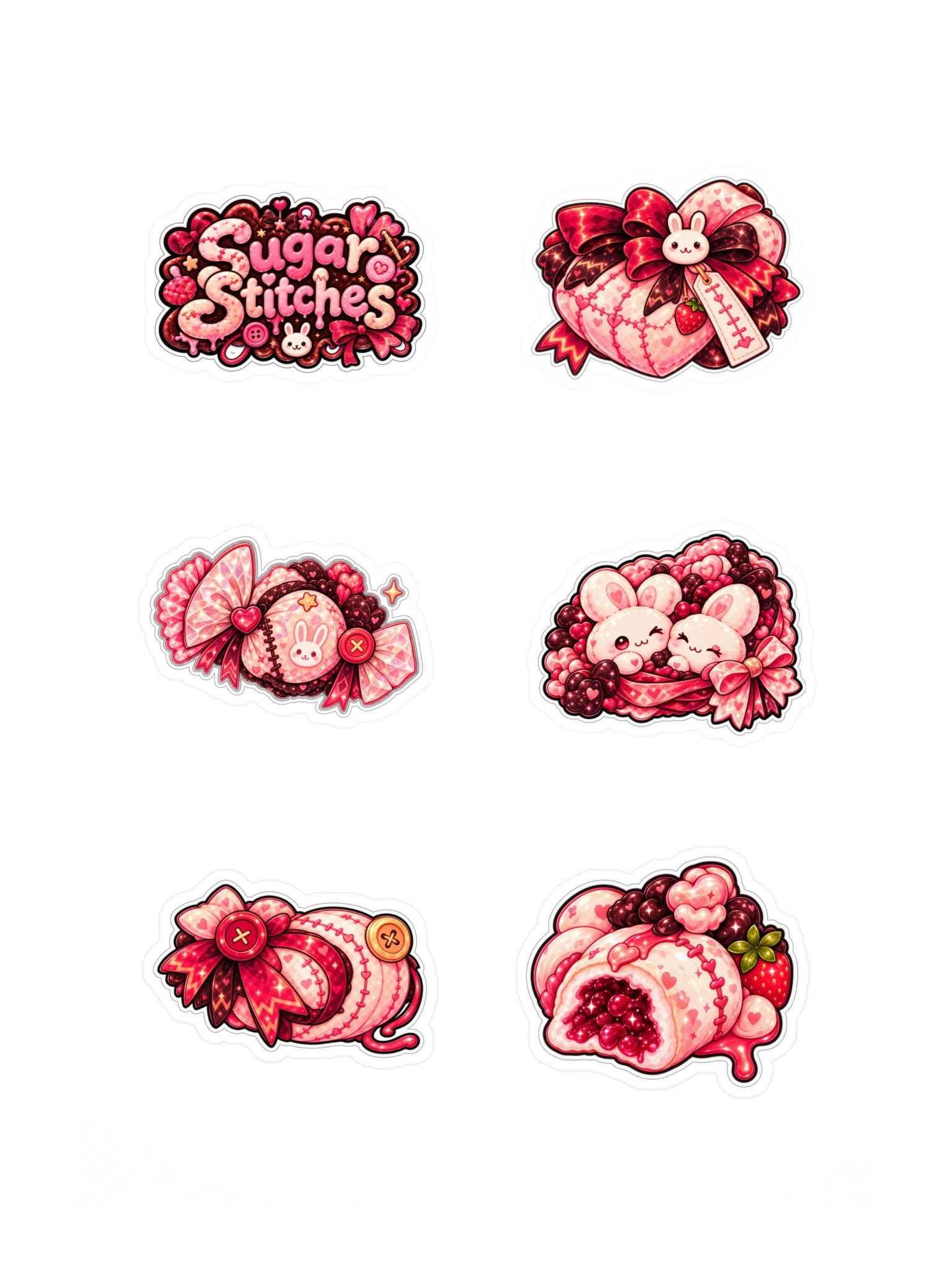 The AFK Cafe™ Sugar Stitches | 6-Piece Sticker Pack Vol. 4 product image (3)