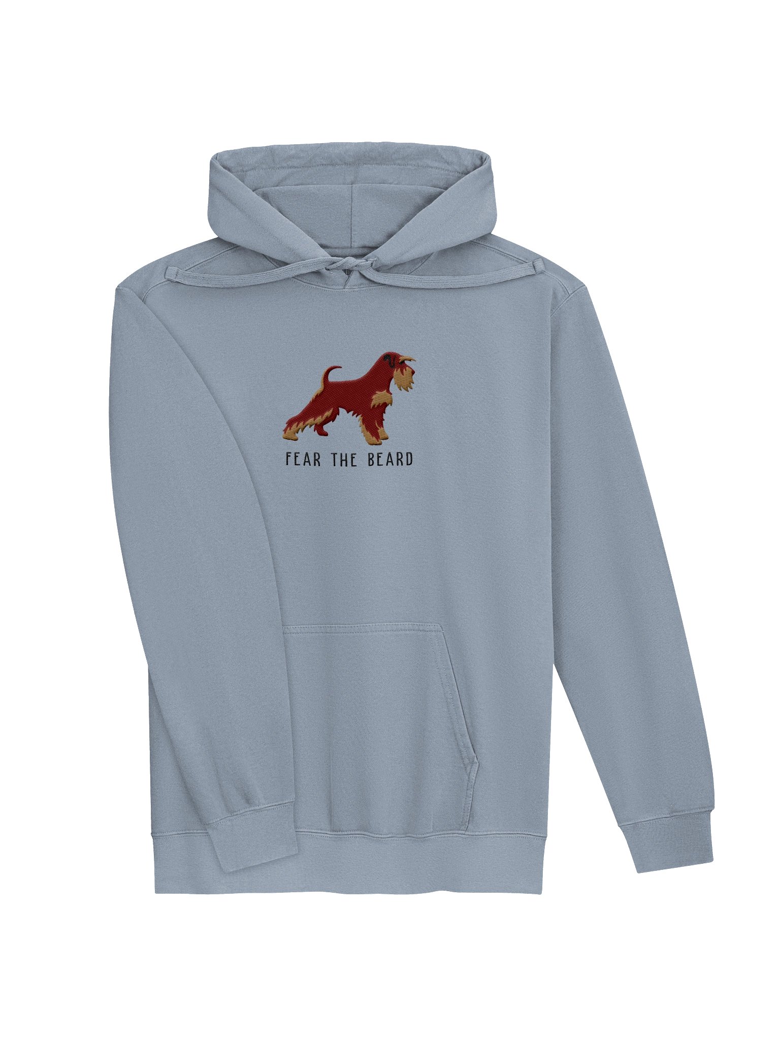 Fear the Beard Premium Hoodie (Embroidered) of a Miniature Schnauzer(Liver & Tan) product image (11)