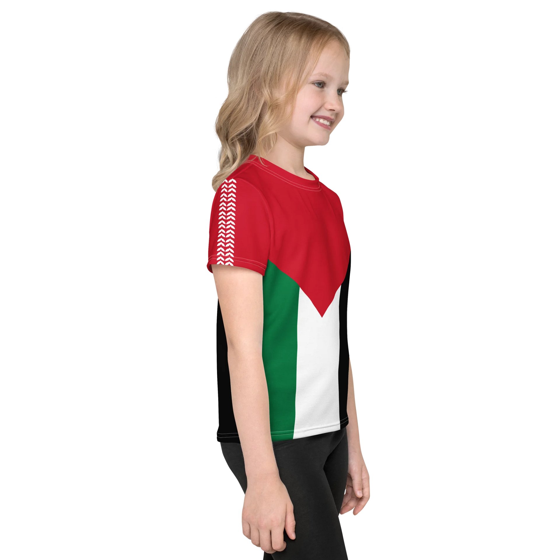Palestine Flag Olive Vine Short Sleeve Kids T-shirt product image (6)