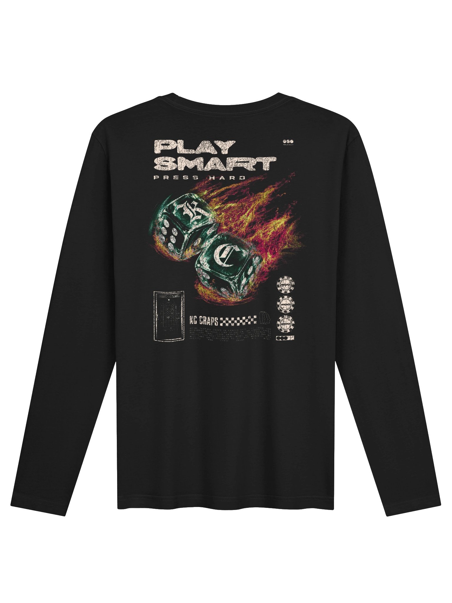 KC Craps Play Smart. Press Hard. Long Sleeve Tee product image (2)