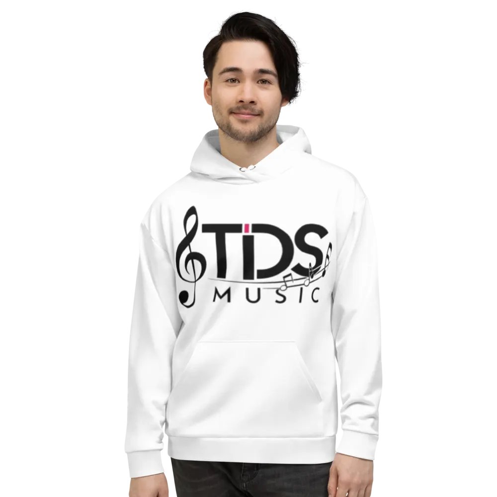 TDS Music Logo Unisex Recycled Hoodie - White, Musical Design product image (4)