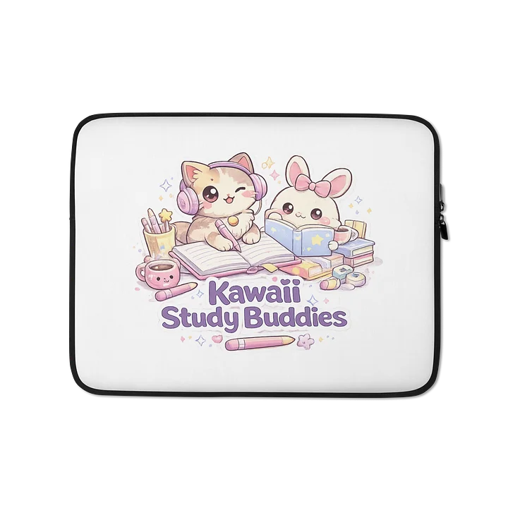 Kawaii Study Buddies Laptop Sleeve 🐾📚💖 product image (1)