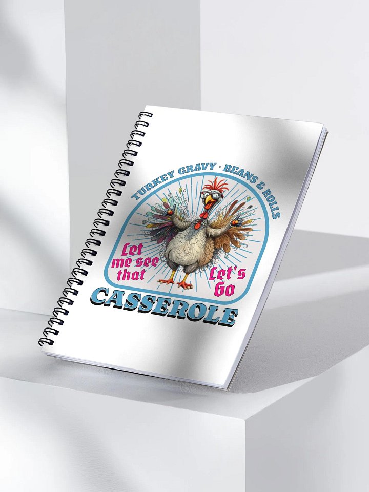 Turkey Gravy Beans And Rolls Casserole Festive Spiral Notebook product image (2)