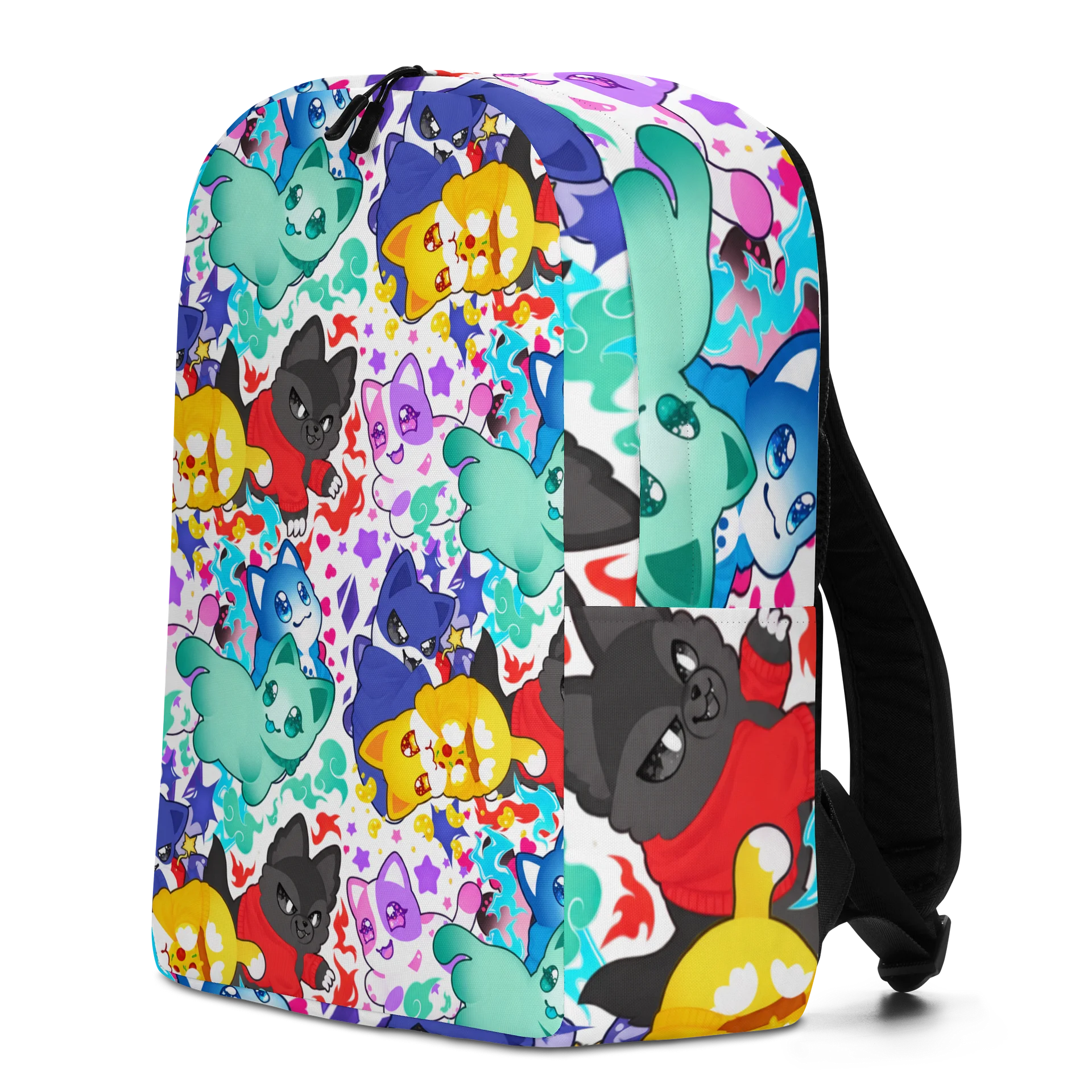Meemeows Kawaii Cat Backpack – Colorful Fantasy Cat Print product image (2)