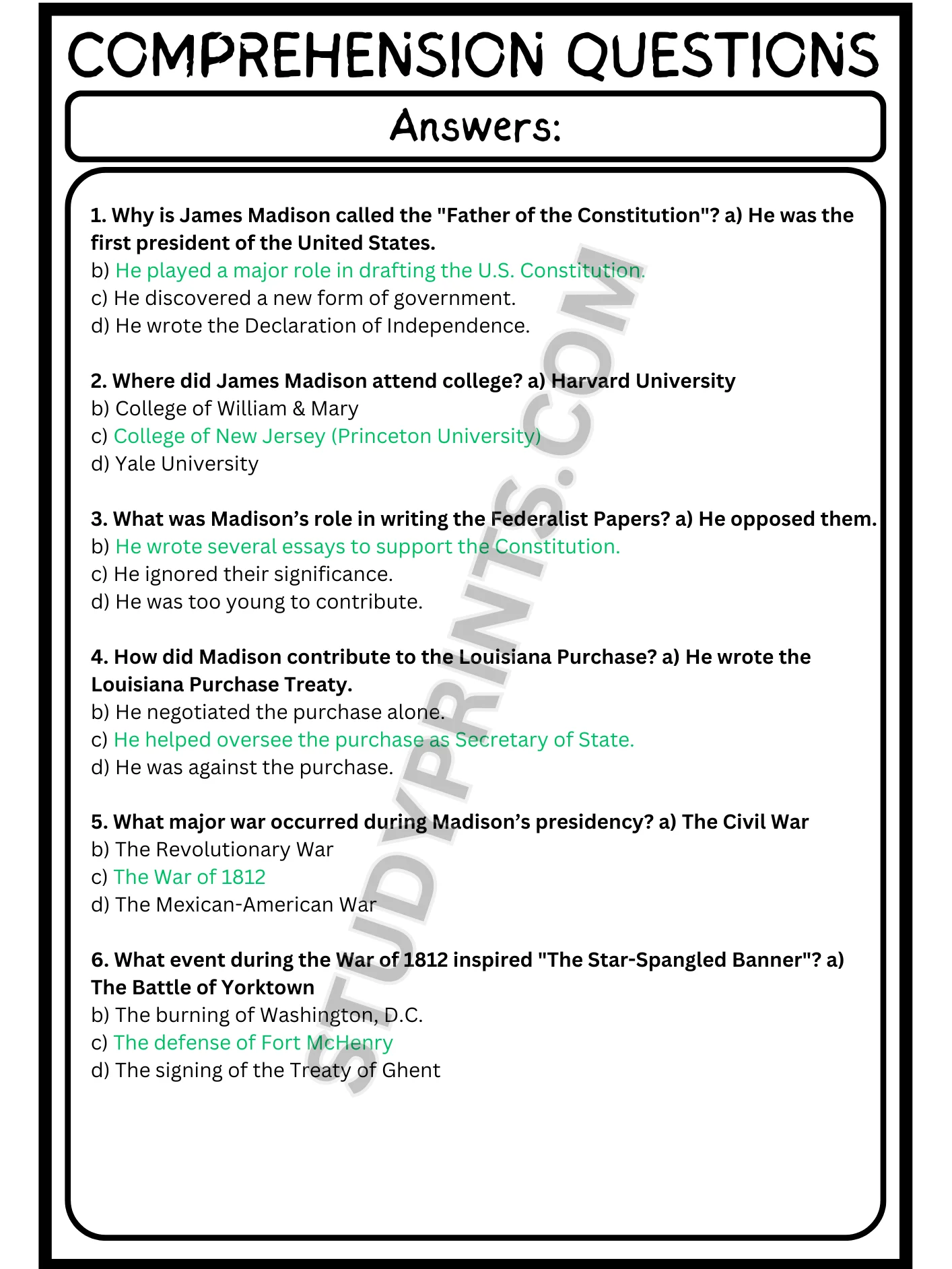 james madison reading comprehension pdf product image (4)