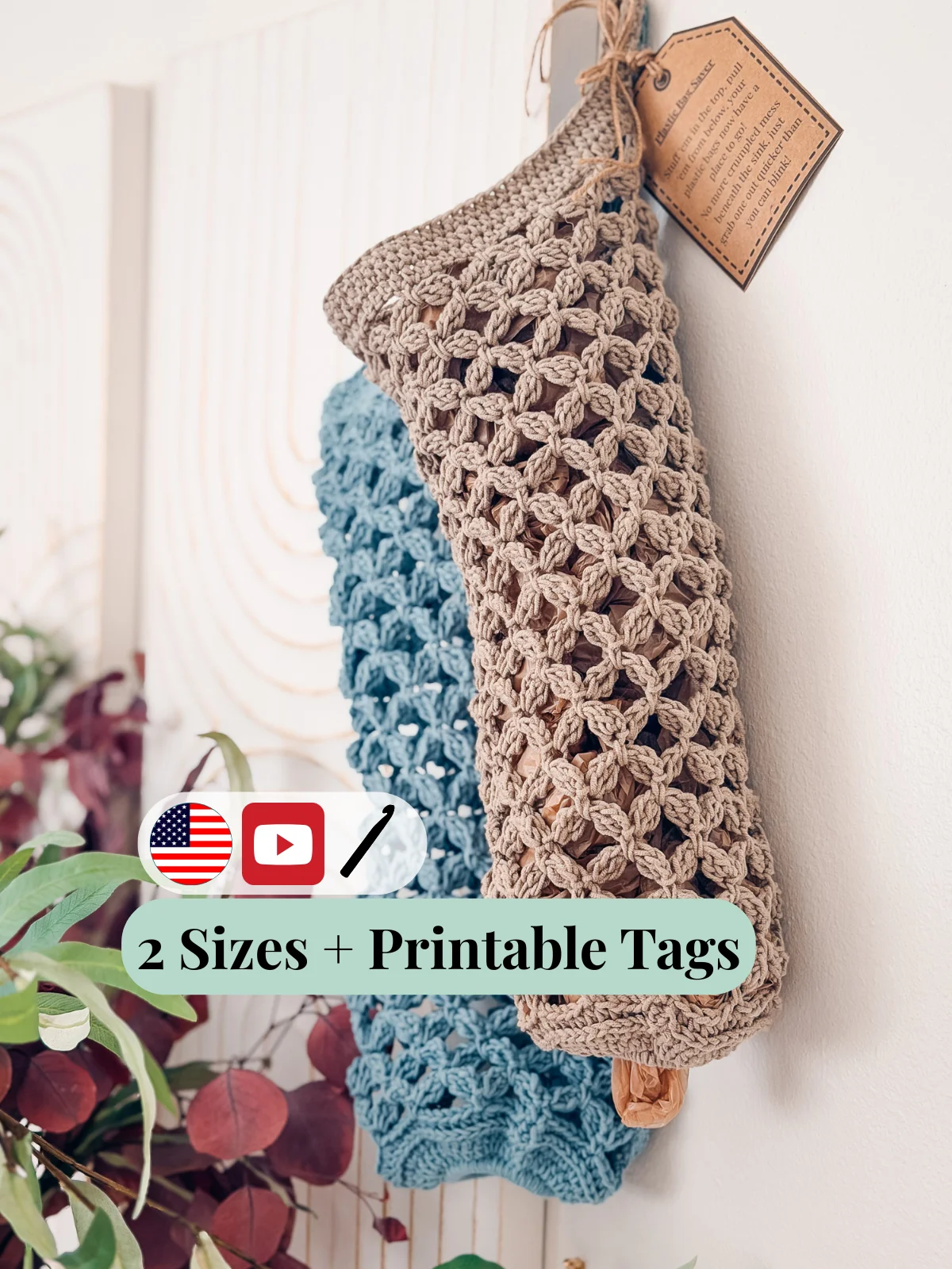 Circle Leaf Plastic Bag Holder Crochet Pattern product image (1)
