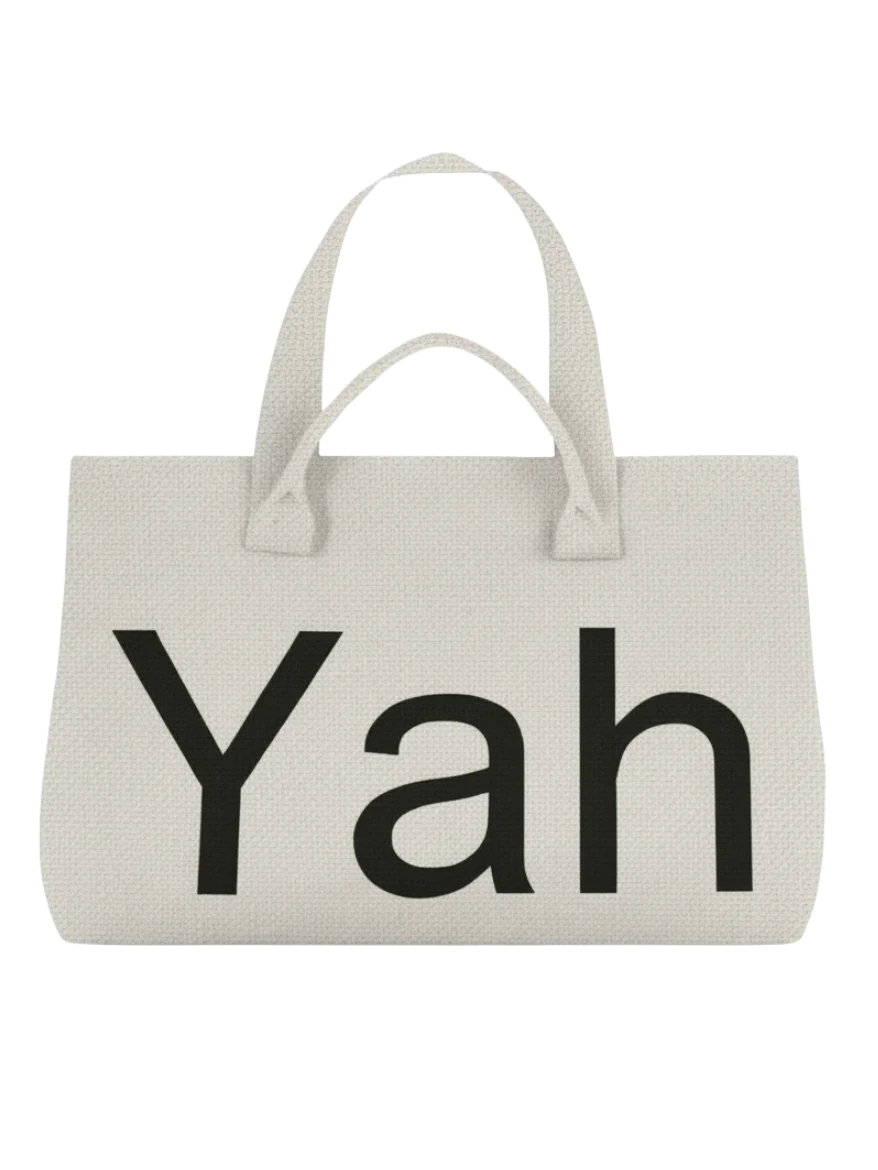 Beige Yahweh Tote Bag With Scripture - October Presale product image (1)