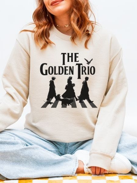 Golden Trio on Abbey Road Parody Vintage Cozy Fall Sweatshirt product image (6)