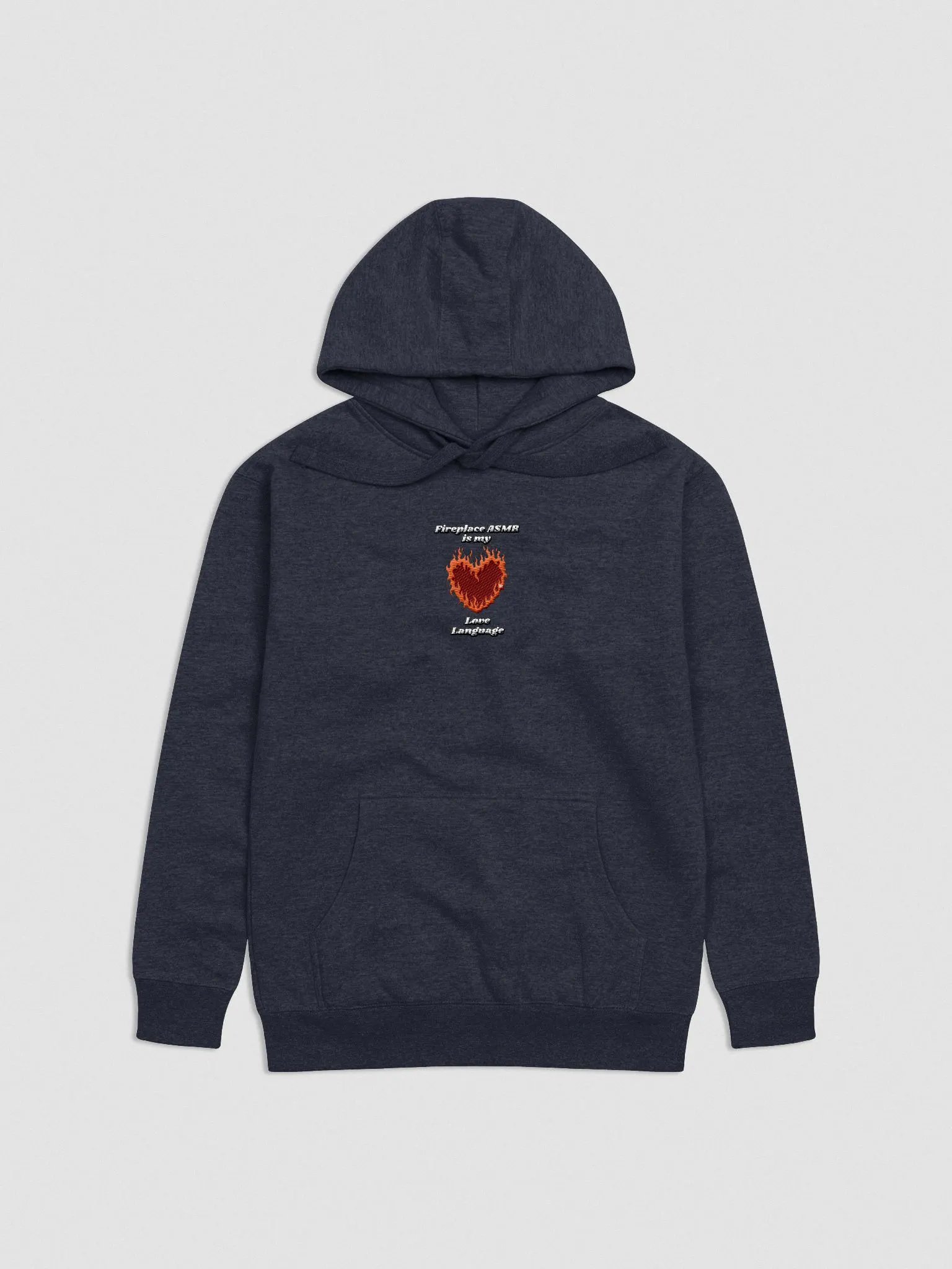 Flaming Heart - Fireplace ASMR is my Love Language | Embroidered Hoodie product image (2)