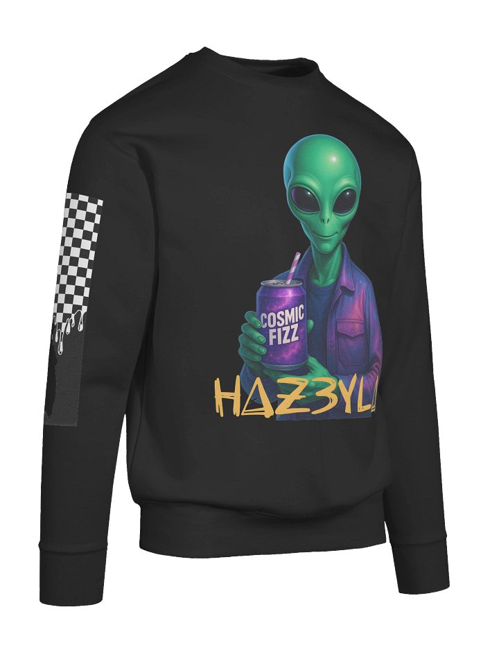 HAZ3YLAX BLK Drip Checkerboard Alien Sweatshirt product image (2)