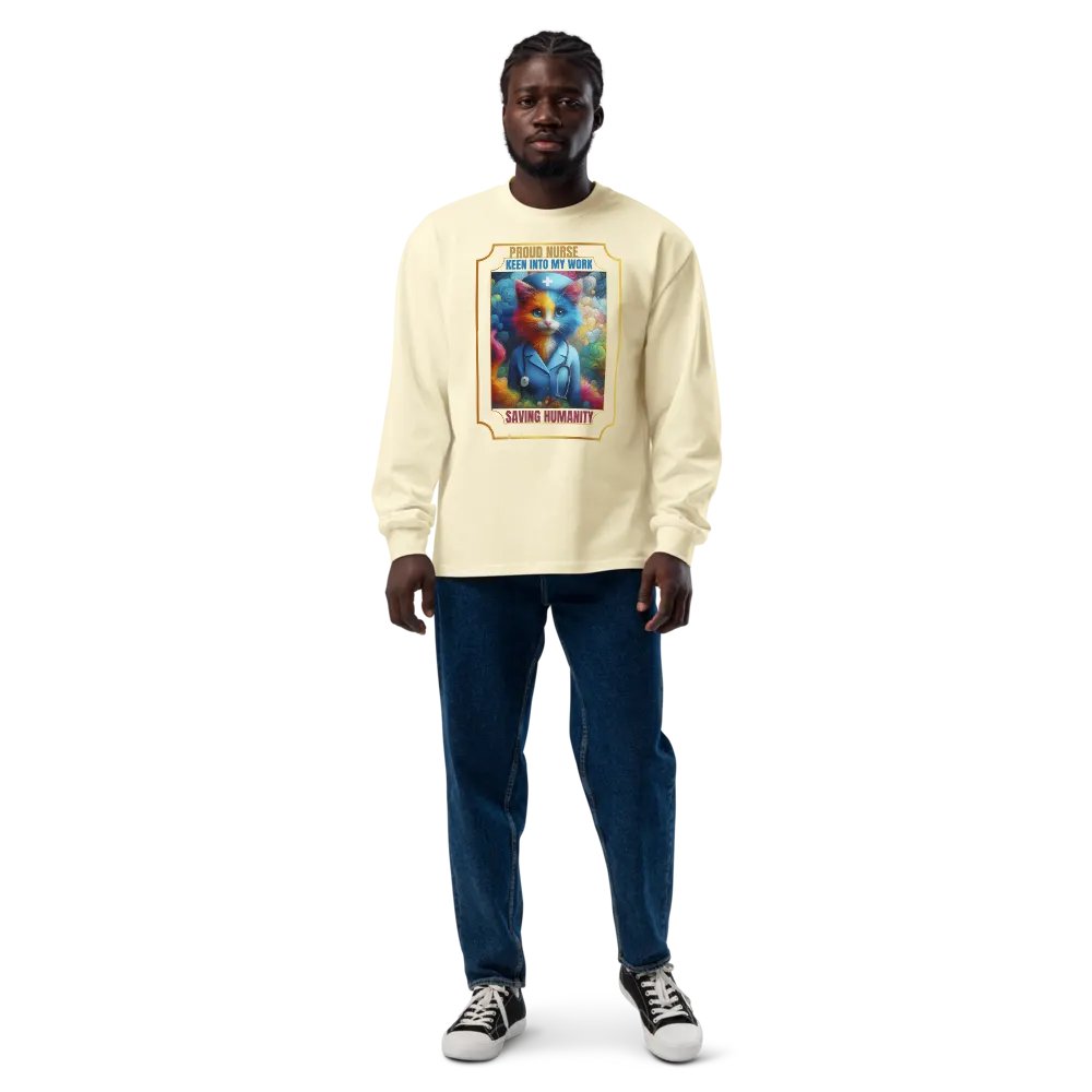 Whimsical Nurse Cat Long Sleeve Shirt product image (32)
