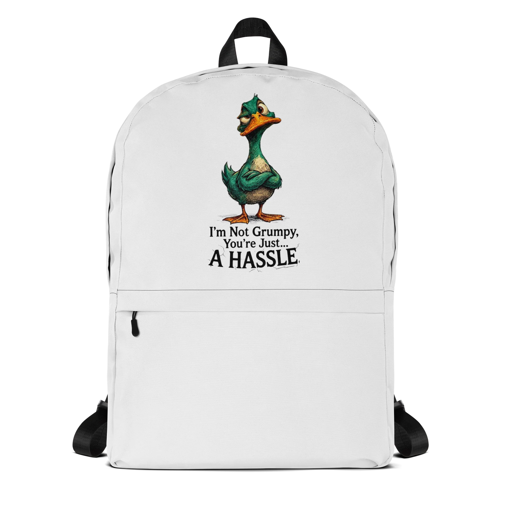 "I'm Not Grumpy" Sarcastic Duck Casual Backpack product image (1)