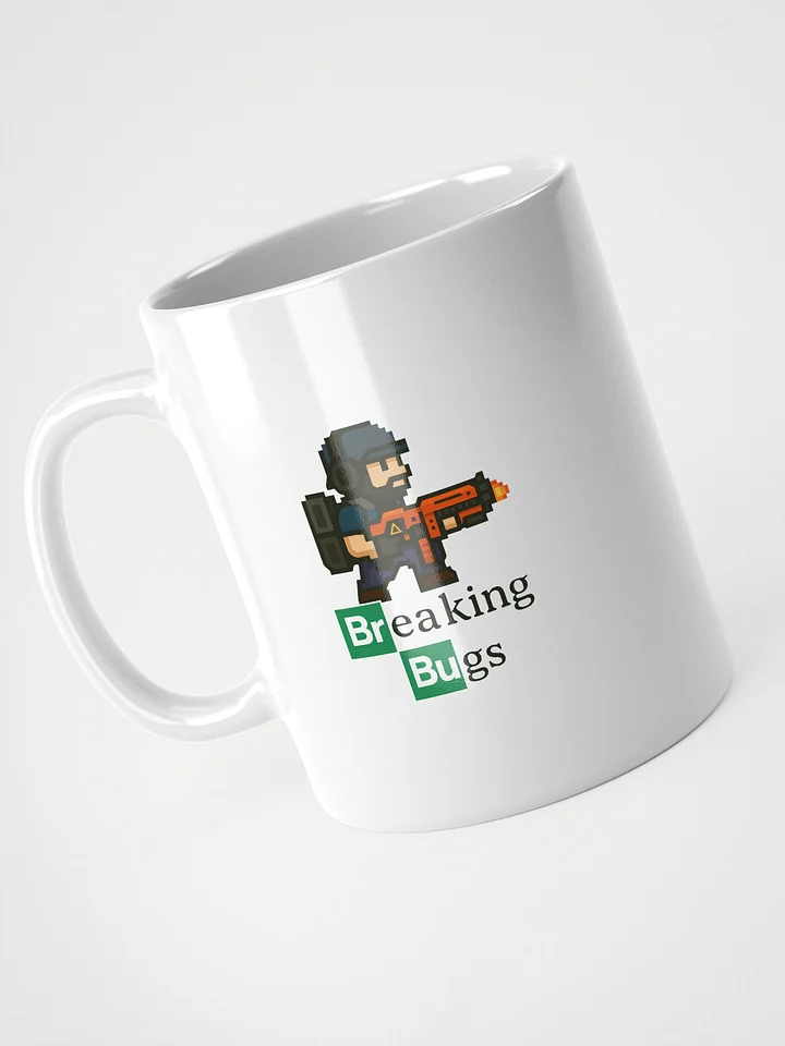 Breaking Bugs Mug | Helldivers-Inspired Pixel Art Coffee Cup for Gamers product image (2)