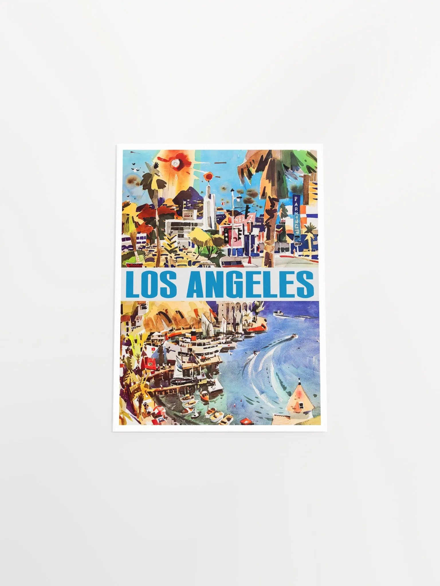 Los Angeles, USA, Hollywood, 1960s — retro vintage travel poster, retro travel art, retro travel wall art product image (9)