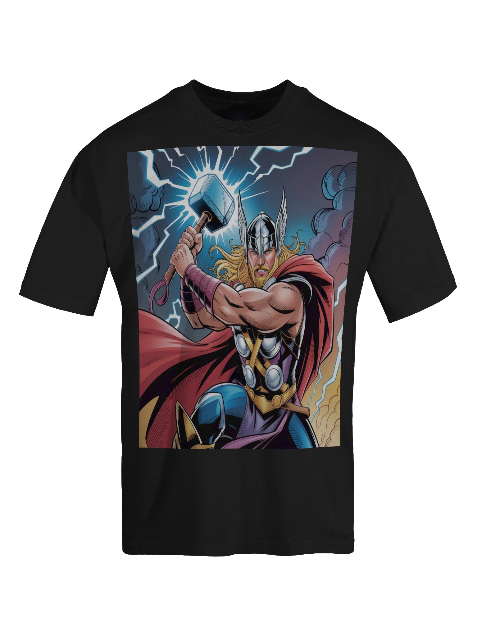 Thor Hammer's Fury Oversized Faded T-Shirt product image (1)