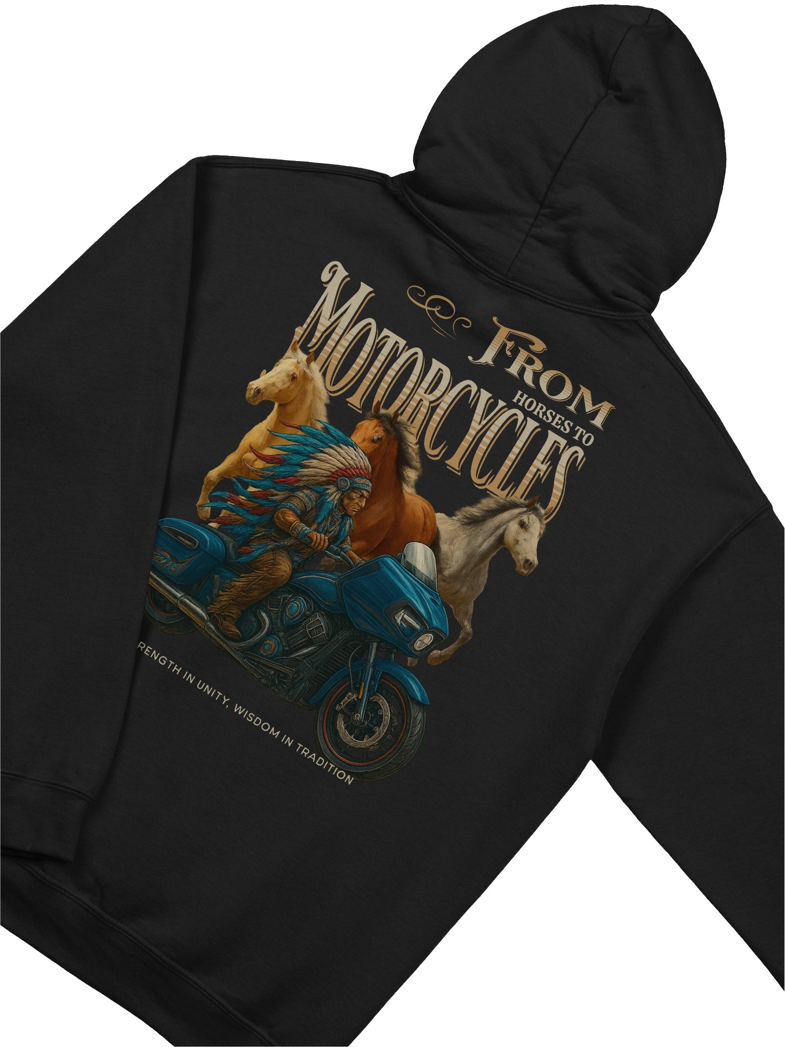 Legacy of the Tribe – From Horses to Motorcycles (Gildan Classic Hoodie) product image (4)