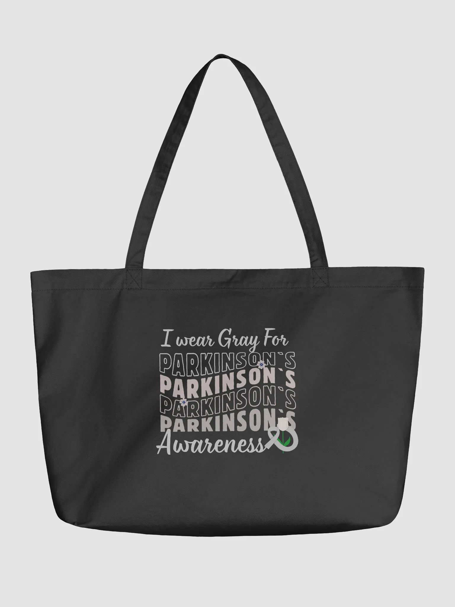 I wear Gray For Parkinson's Awareness Groovy Organic Tote product image (2)