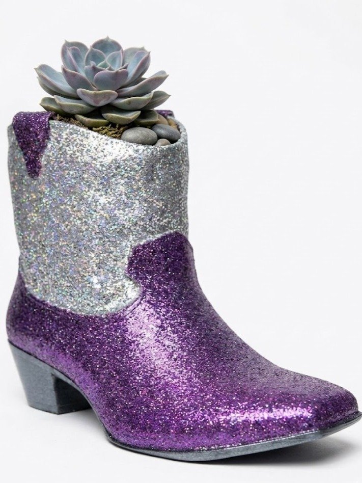 Cowgirl Boot 4 inch. Planter (Purple) product image (1)