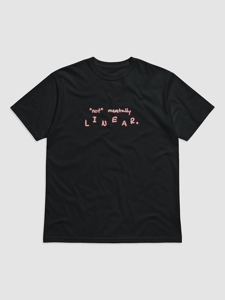 *not* mentally linear (lined design, #6D1616) unisex eco tee product image (1)